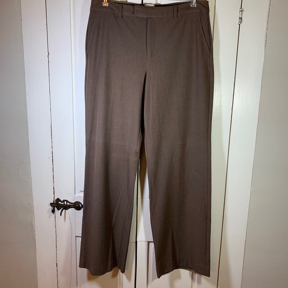 VTG Y2K Old Navy Women's Brown Essential Stretch Pants Size 14 Long At Waist